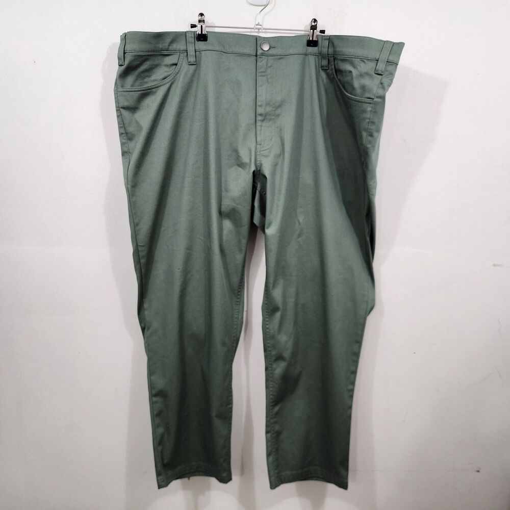 DXL Oak Hill Straight Fit Tech Pants Trouser Green Mens W50 x L30 Stretch